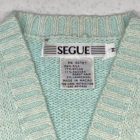 Vintage Segue Women's Size M Sweater, V-neck, Pullover, Long Sleeve, Green NEW - Picture 3 of 4